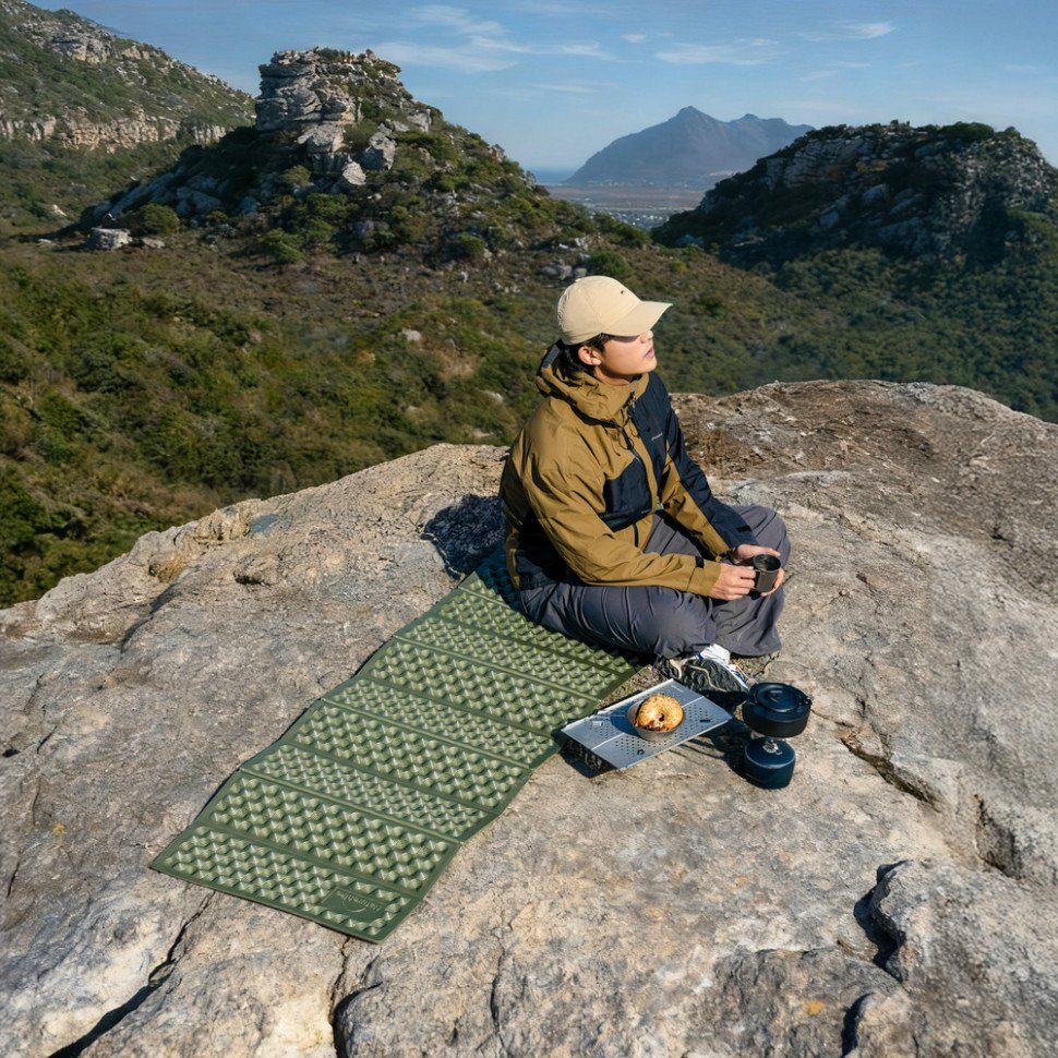 Килимок туристичний складаний одномісний IXPE Naturehike CNK2650WS010 з алюмінієвою плівкою, 200x60x2.3 см, зелений 5