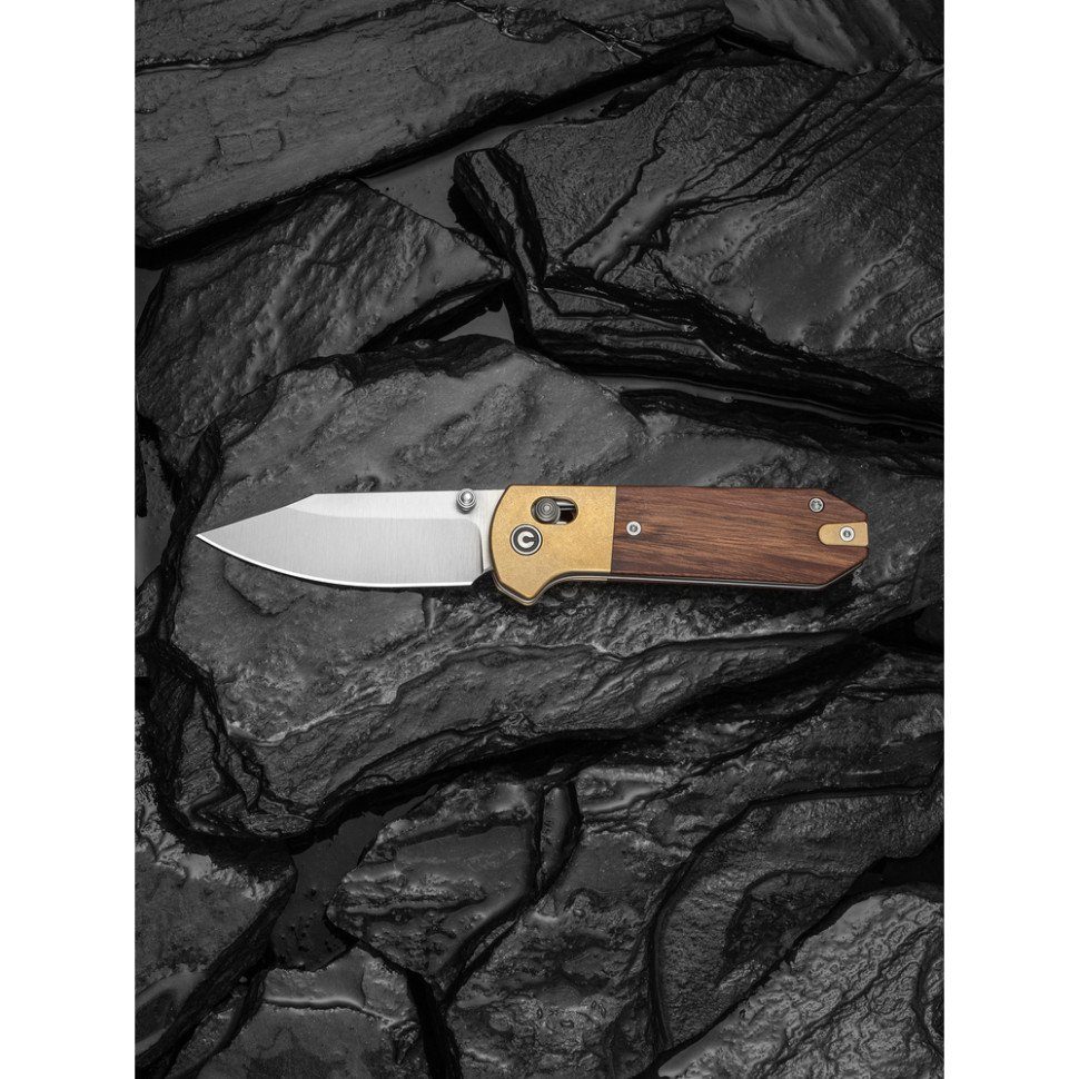 Ніж складаний кишеньковий Civivi Yonder Clip Point (7.3 см) 14C28N / Wood and Brass натуральний 12