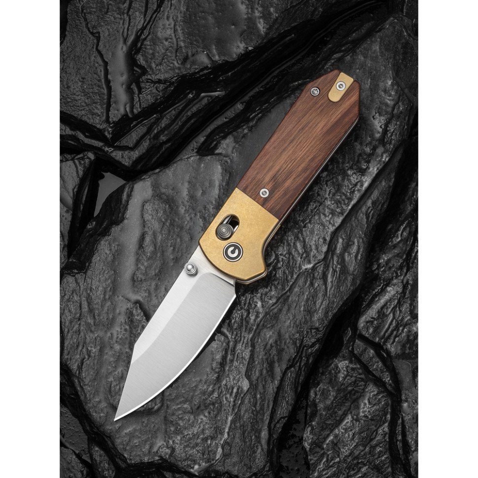 Ніж складаний кишеньковий Civivi Yonder Clip Point (7.3 см) 14C28N / Wood and Brass натуральний 9