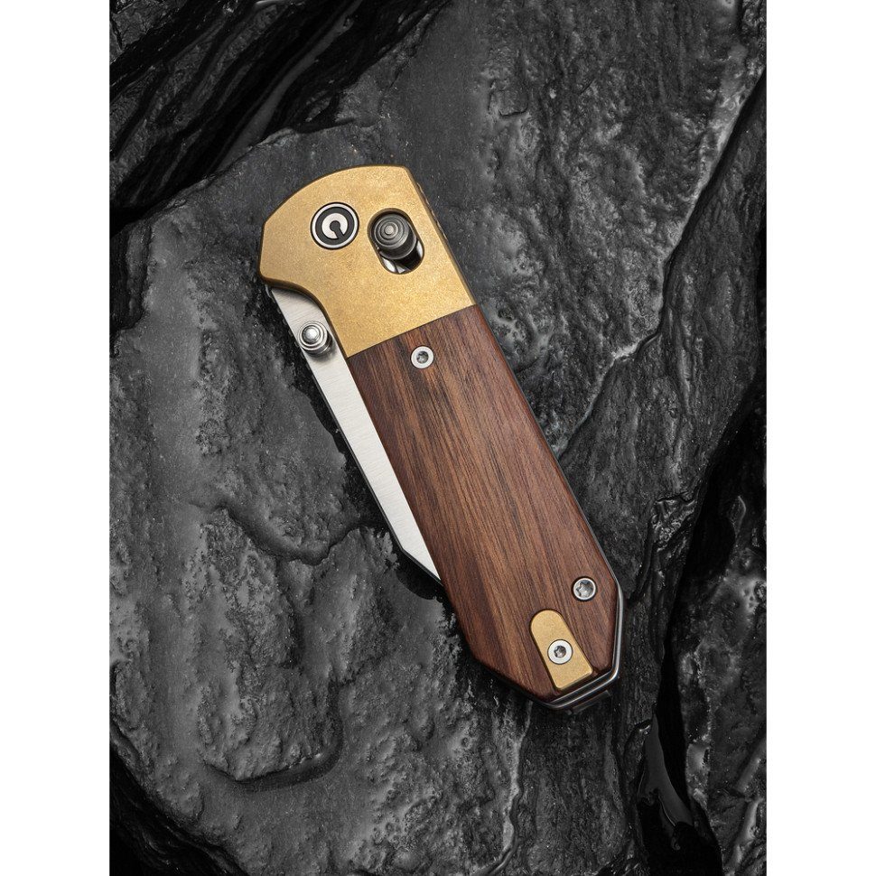Ніж складаний кишеньковий Civivi Yonder Clip Point (7.3 см) 14C28N / Wood and Brass натуральний 11