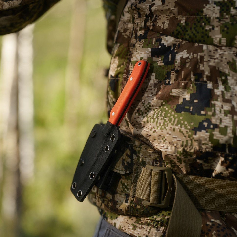Ніж фіксований кишеньковий Civivi High Grass Field Knife (7,4 см) 14C28N / G10 помаранчевий з чохлом 11