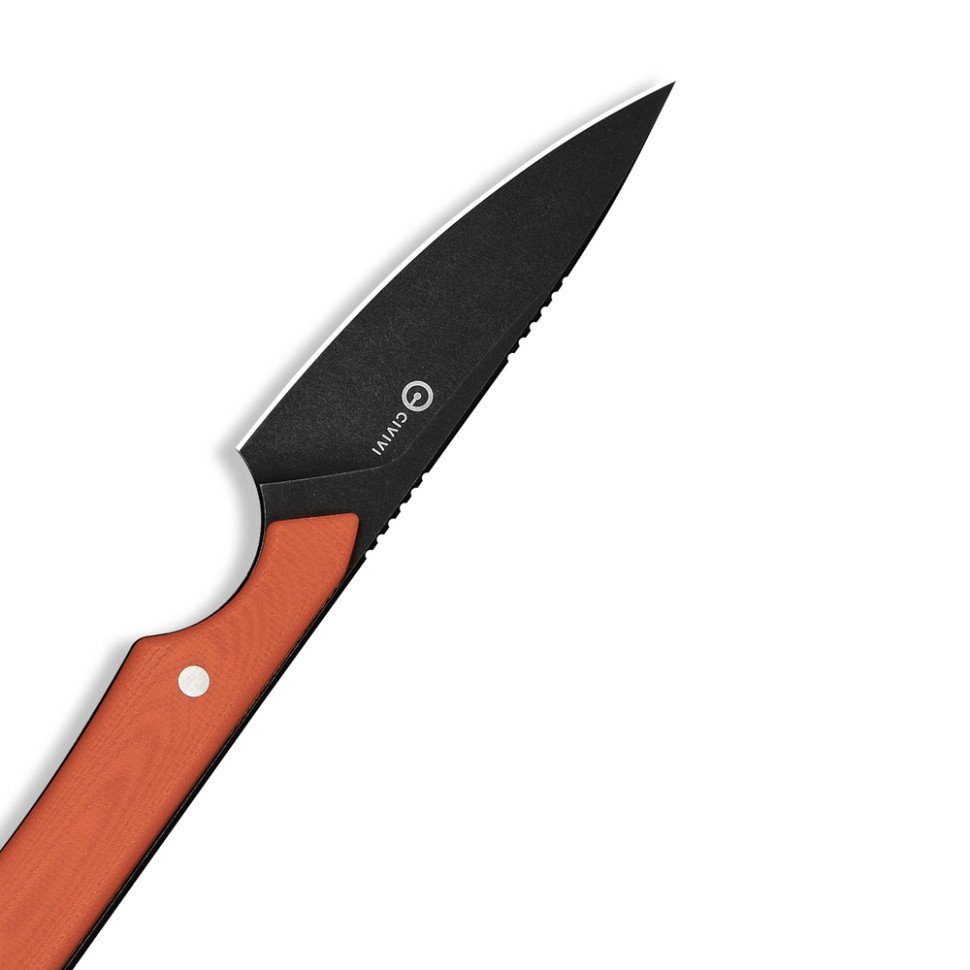 Ніж фіксований кишеньковий Civivi High Grass Field Knife (7,4 см) 14C28N / G10 помаранчевий з чохлом 7