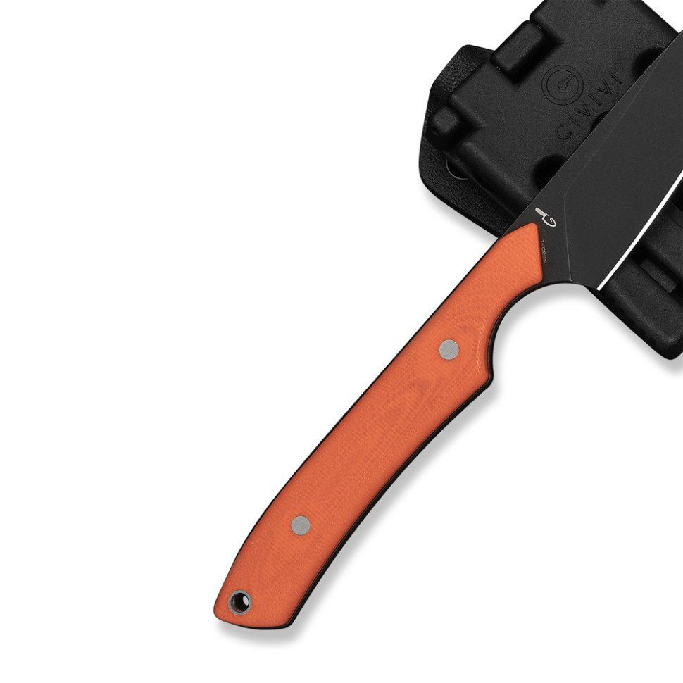 Ніж фіксований кишеньковий Civivi High Grass Field Knife (7,4 см) 14C28N / G10 помаранчевий з чохлом 6