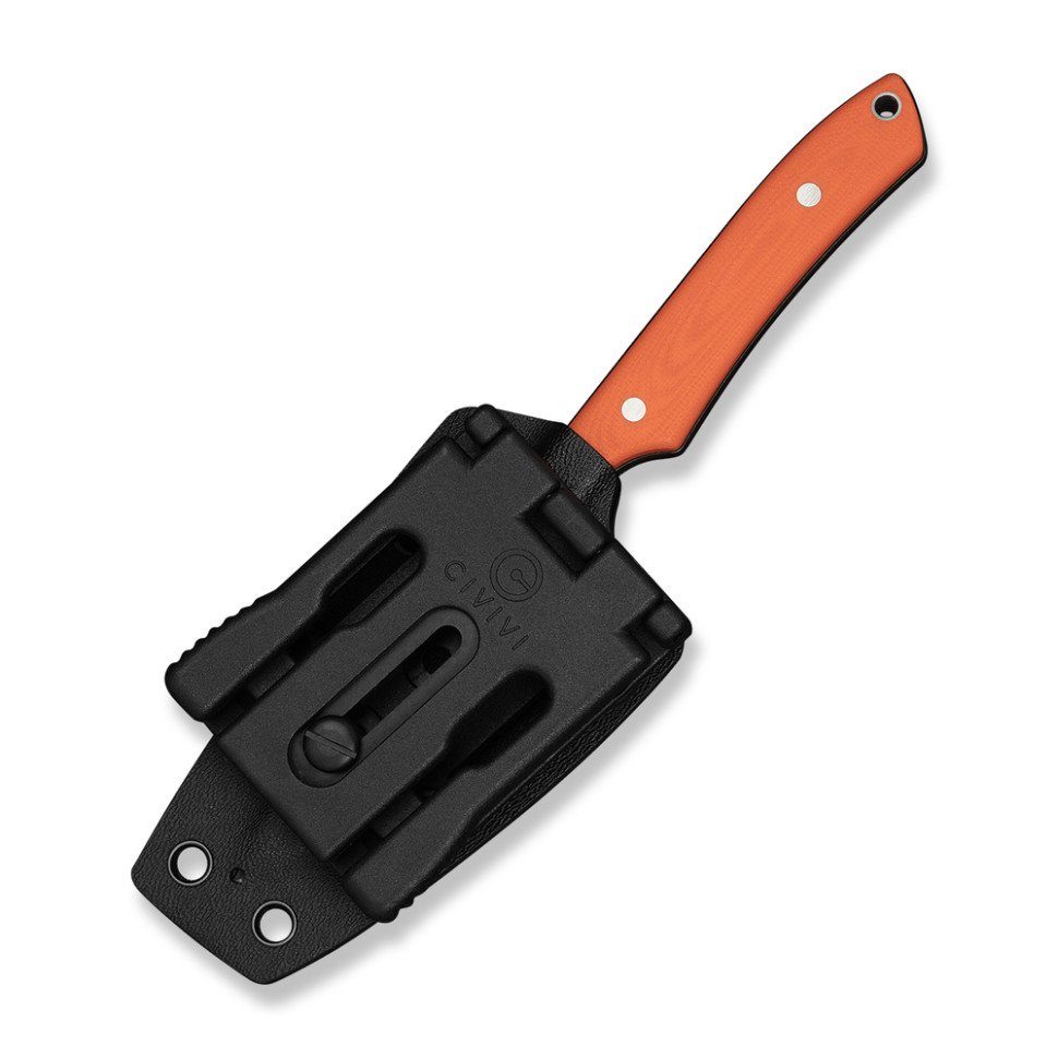 Ніж фіксований кишеньковий Civivi High Grass Field Knife (7,4 см) 14C28N / G10 помаранчевий з чохлом 8