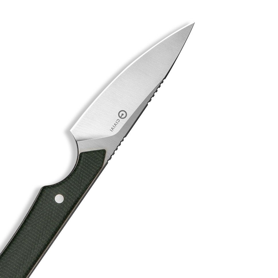 Ніж фіксований кишеньковий Civivi High Grass Field Knife (7,4 см) 14C28N / Micarta зелений з чохлом 7