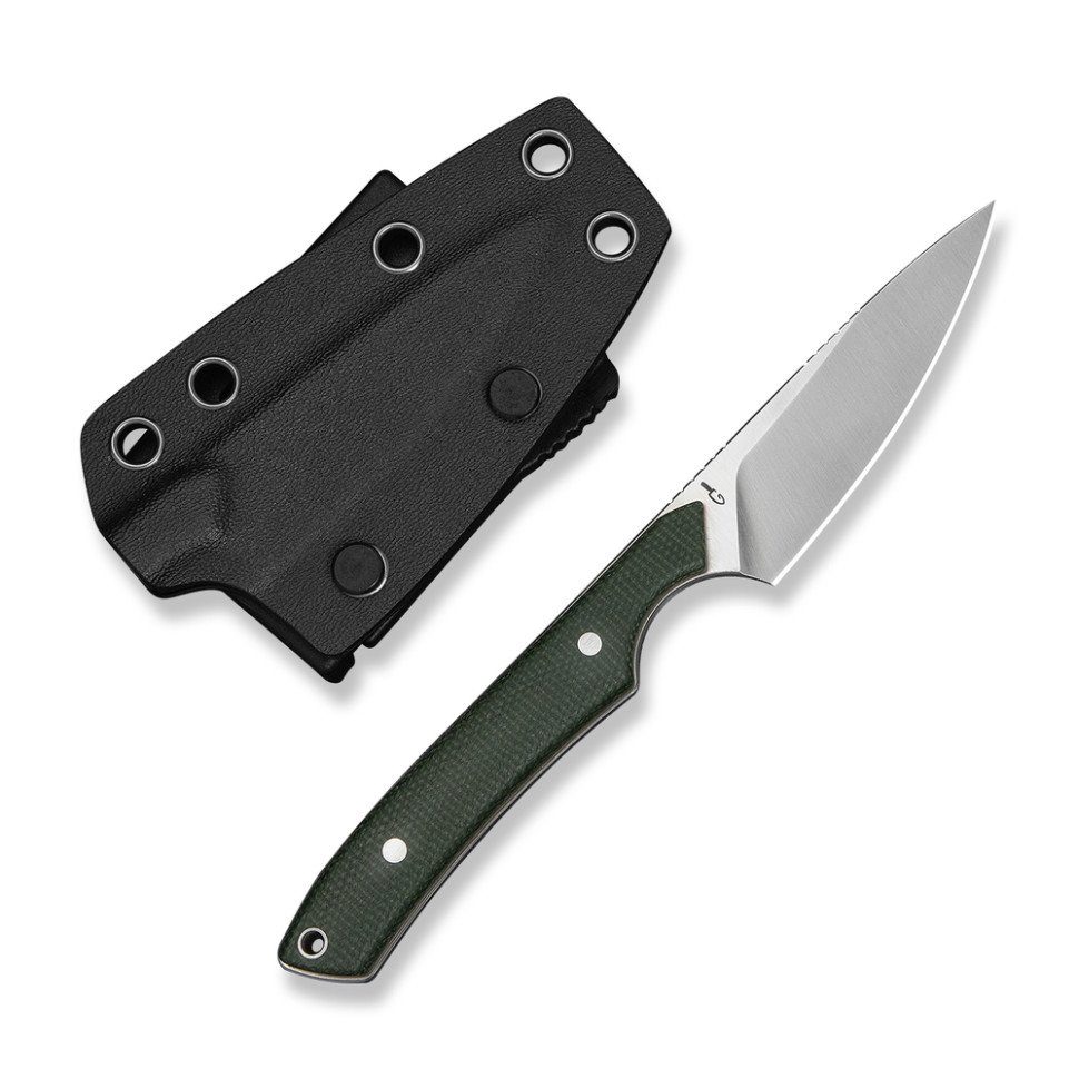 Ніж фіксований кишеньковий Civivi High Grass Field Knife (7,4 см) 14C28N / Micarta зелений з чохлом 5