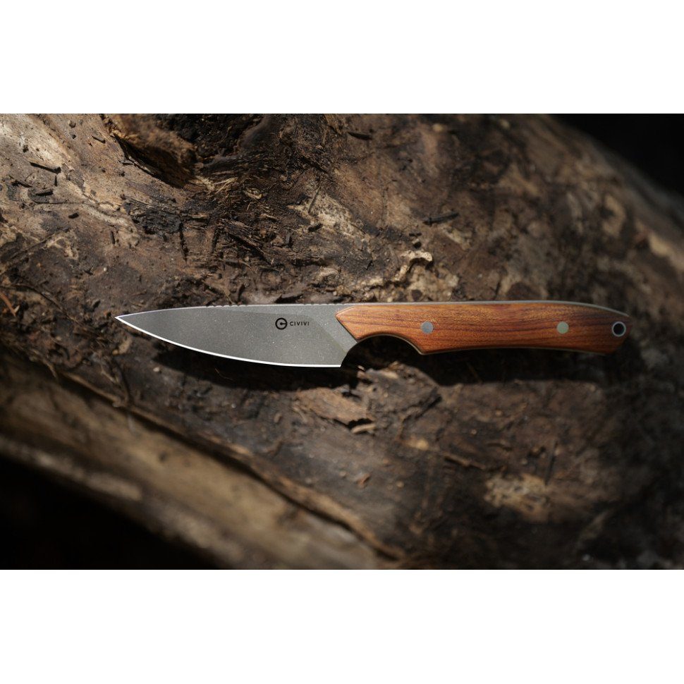 Ніж фіксований кишеньковий Civivi High Grass Field Knife (7,4 см) 14C28N / Wood дерево з чохлом 11