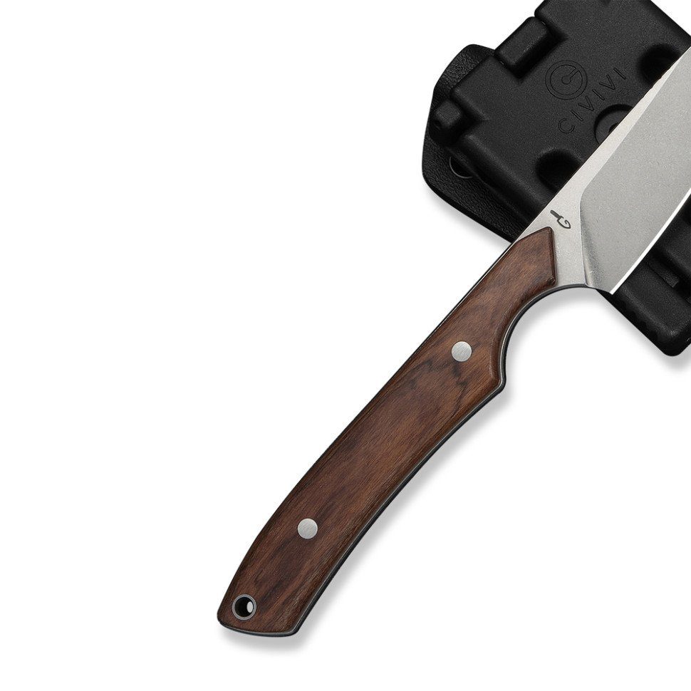 Ніж фіксований кишеньковий Civivi High Grass Field Knife (7,4 см) 14C28N / Wood дерево з чохлом 6