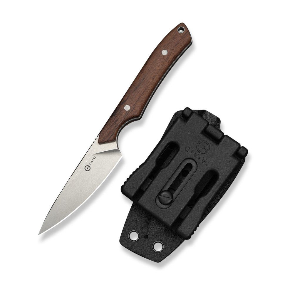 Ніж фіксований кишеньковий Civivi High Grass Field Knife (7,4 см) 14C28N / Wood дерево з чохлом 4
