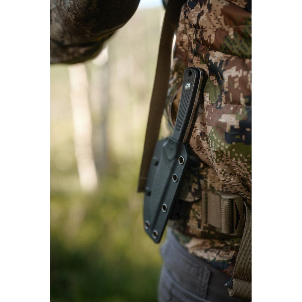 Ніж фіксований туристичний Civivi Carveth (9,1 см) AEB-L / G10 чорний з чохлом 12