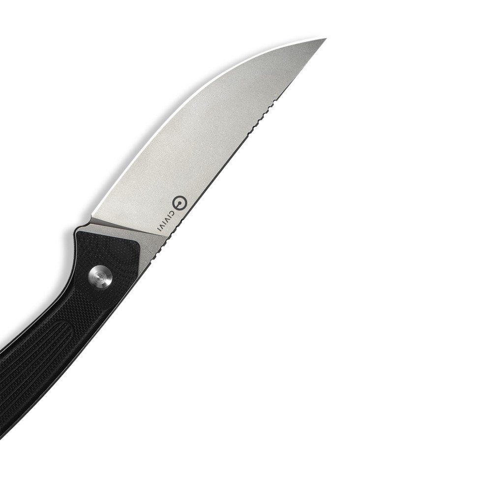 Ніж фіксований туристичний Civivi Carveth (9,1 см) AEB-L / G10 чорний з чохлом 7