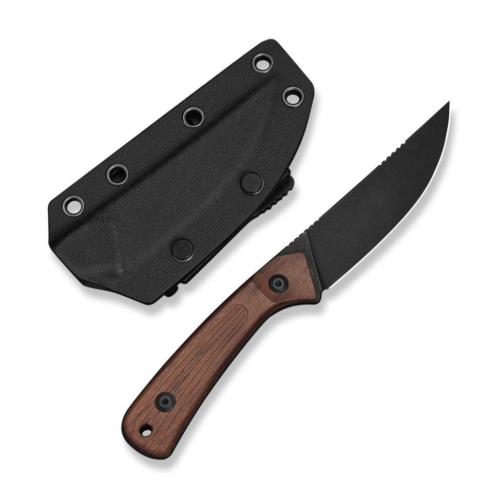 Ніж фіксований туристичний Civivi Carveth (9,1 см) AEB-L / Wood дерево з чохлом 5