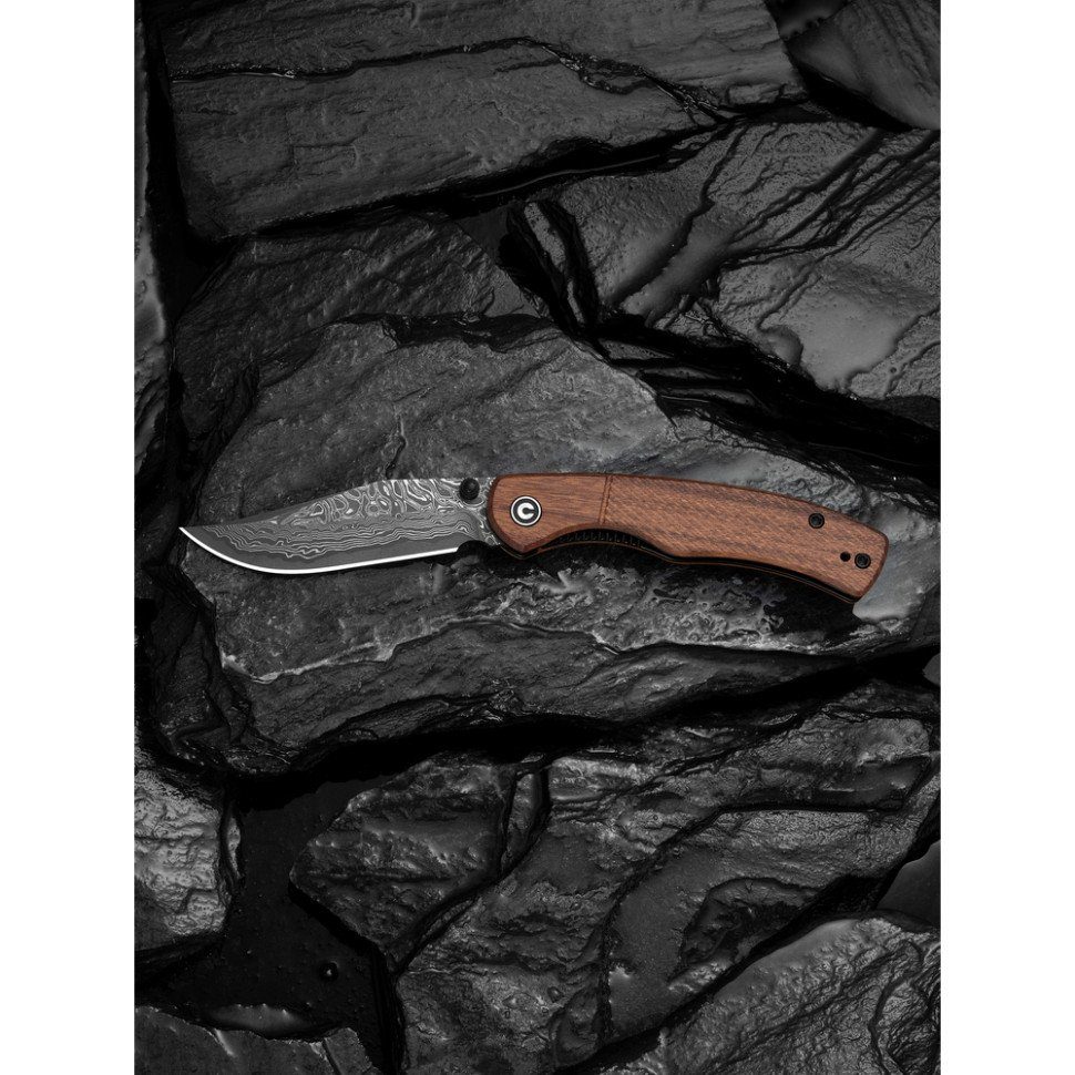 Ніж складаний кишеньковий Civivi Clingman (7.6 см) Damascus / Guibourtia Wood дерево 9