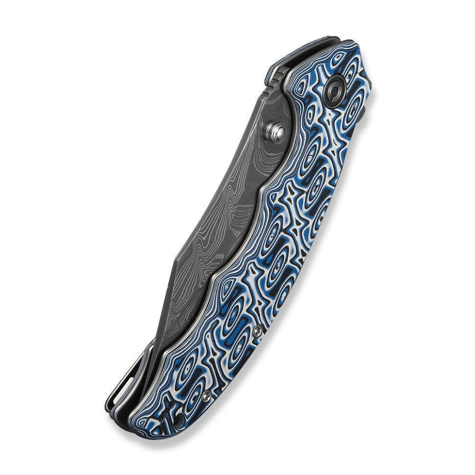 Ніж складаний туристичний Civivi Pentad (8.8 см) Damascus / Micarta синій/білий 6