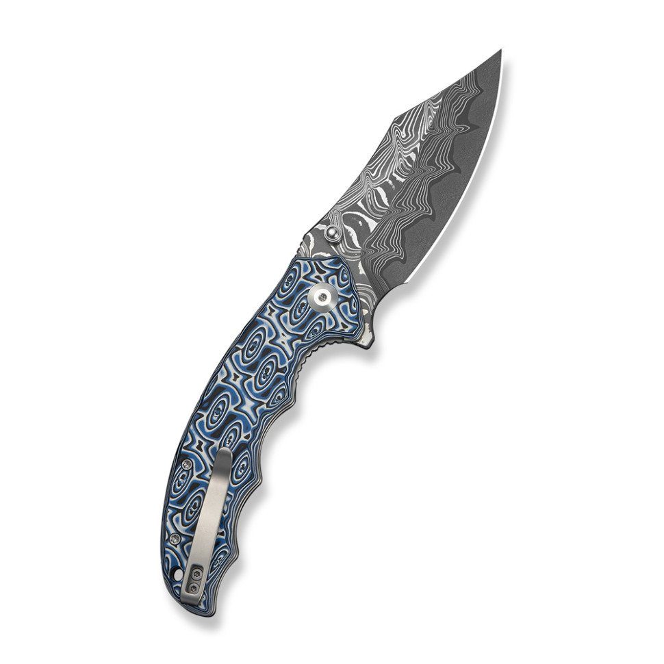 Ніж складаний туристичний Civivi Pentad (8.8 см) Damascus / Micarta синій/білий 2