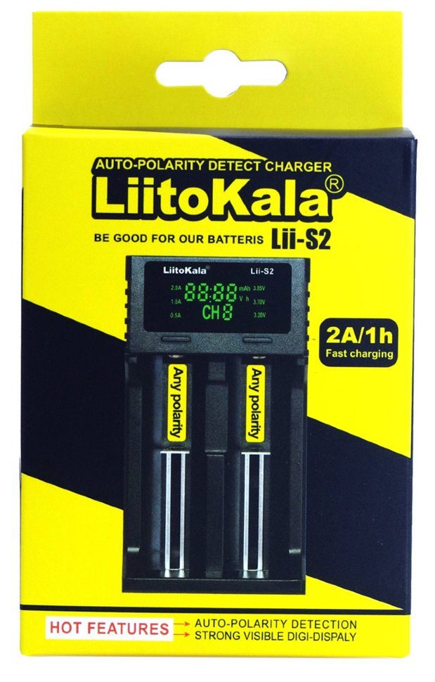Зарядний пристрій Liitokala Lii-S2, 2 канала, Ni-Mh/Li-ion/LiFePo4, USB, LCD, Box 5