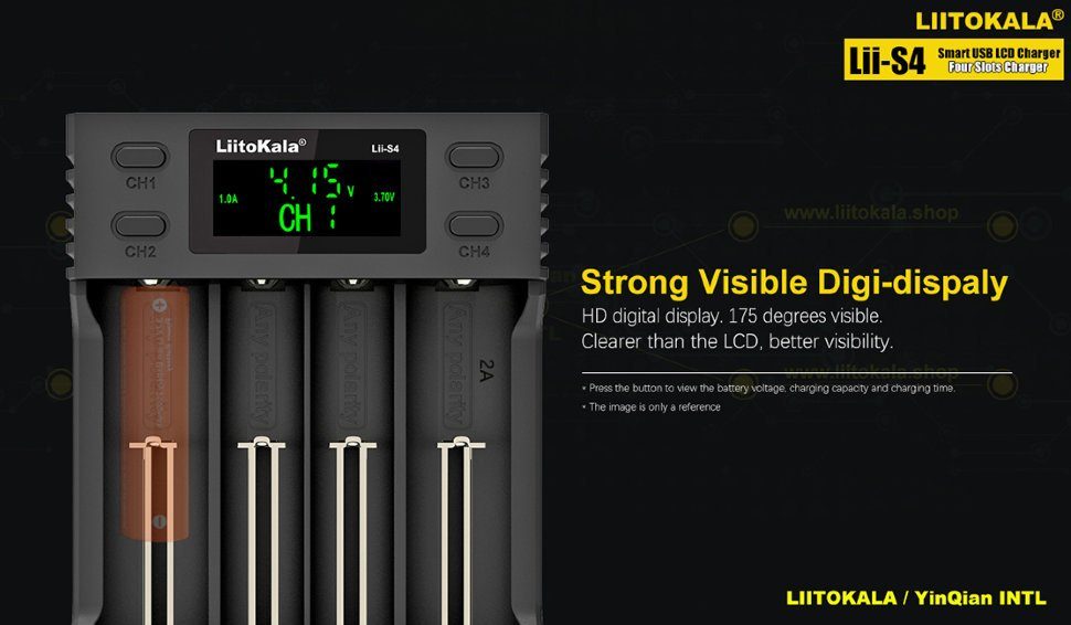 Зарядний пристрій Liitokala Lii-S4, 4 канала, Ni-Mh/Li-ion/LiFePo4, USB, LCD, Box 6
