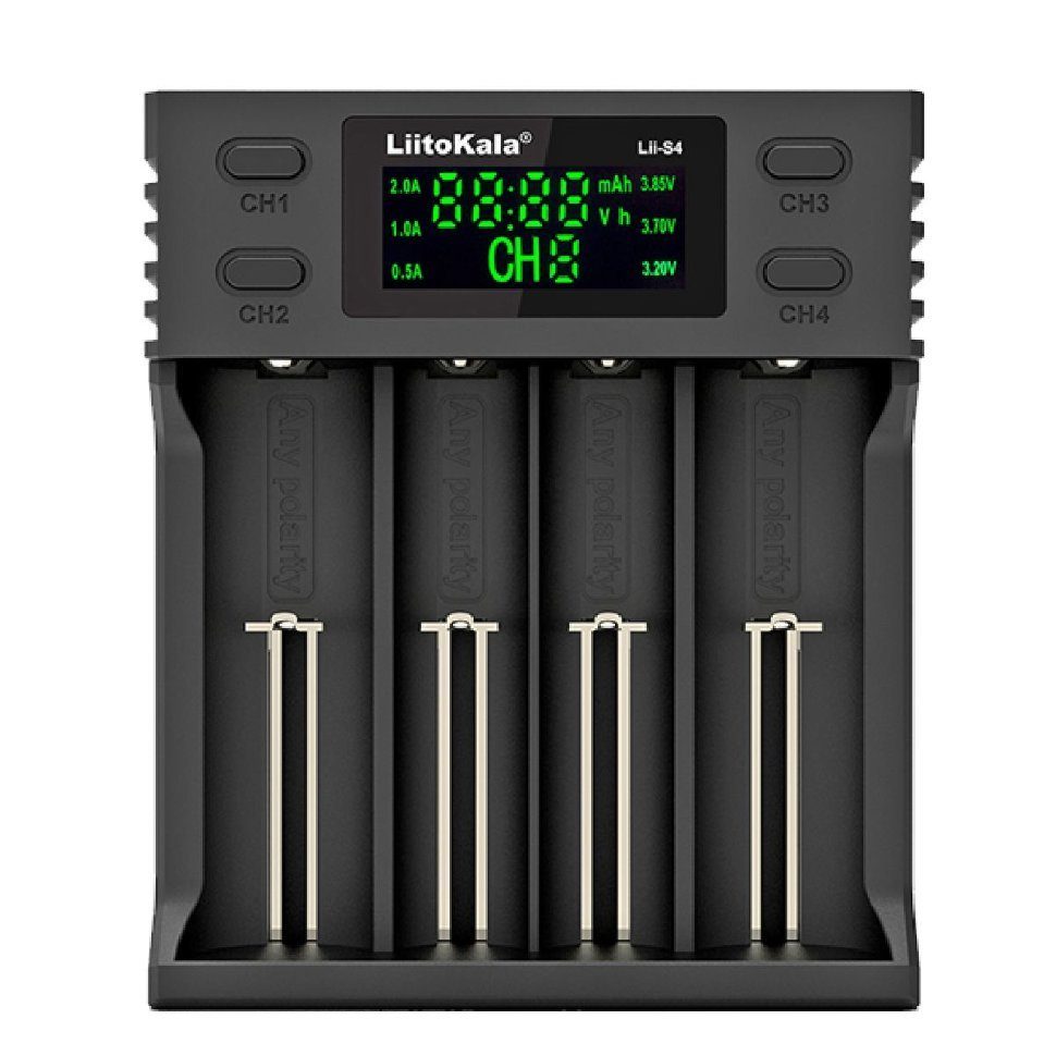 Зарядний пристрій Liitokala Lii-S4, 4 канала, Ni-Mh/Li-ion/LiFePo4, USB, LCD, Box