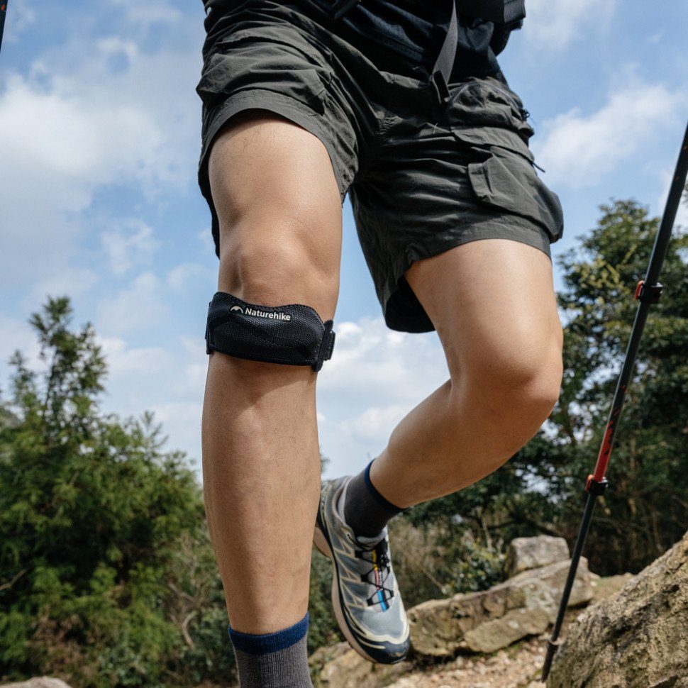 Бандаж на коліно трикотажний Naturehike Qingjia CNK2650DS014, універсальний розмір, чорний 6