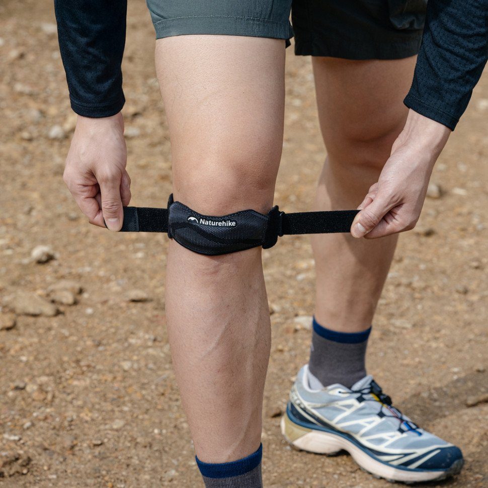 Бандаж на коліно трикотажний Naturehike Qingjia CNK2650DS014, універсальний розмір, чорний 5