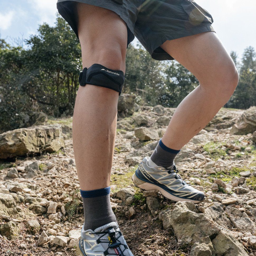 Бандаж на коліно трикотажний Naturehike Qingjia CNK2650DS014, універсальний розмір, чорний 9