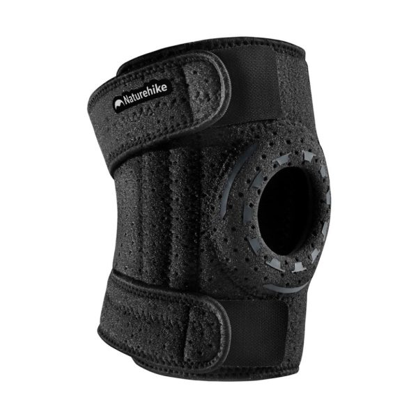 Бандаж на коліно туристичний з пружинною підтримкою Naturehike Qingyue CNK2650DS010, чорний