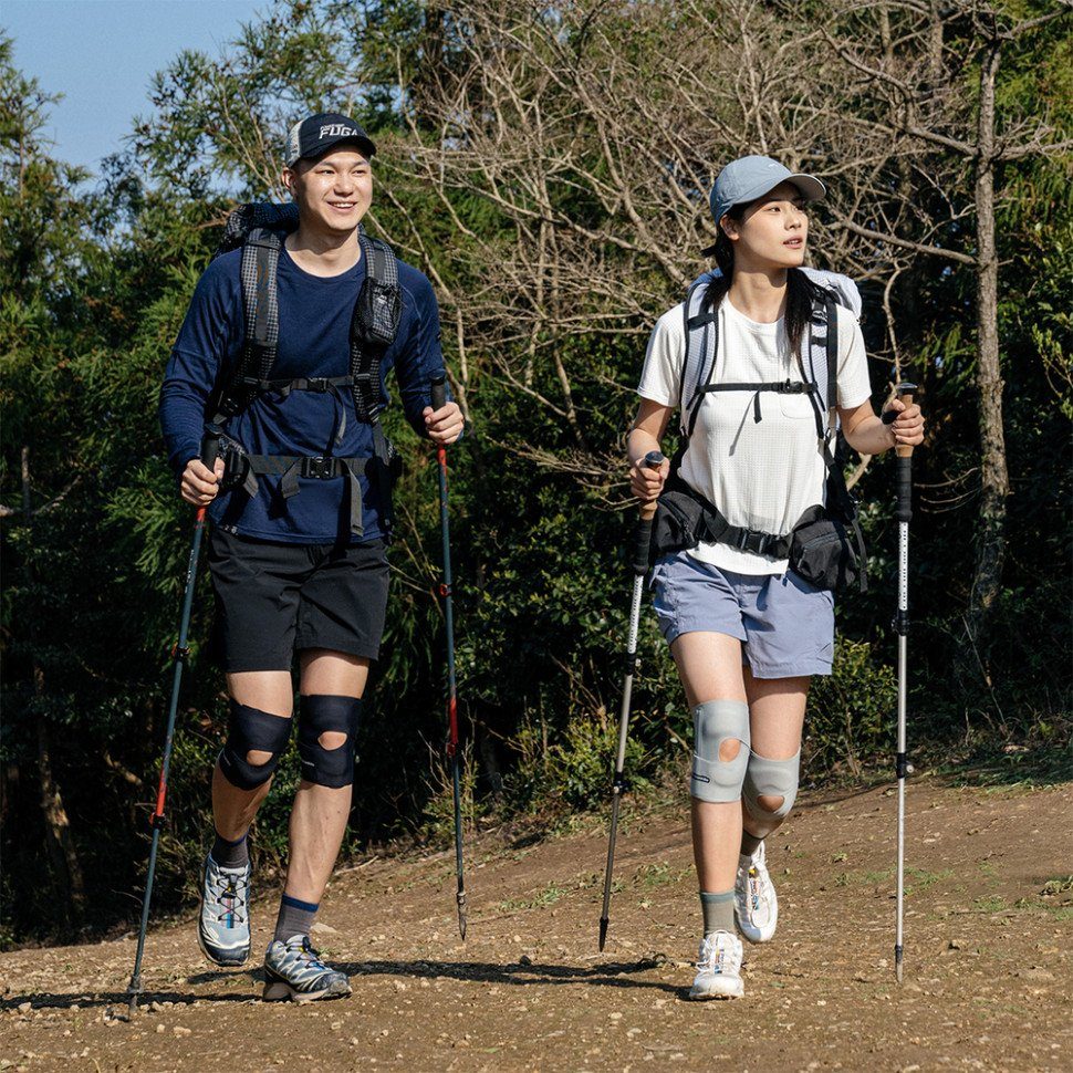 Бандаж на коліно туристичний полегшений Naturehike Qingyue CNK2650DS015, L–XL, чорний 4