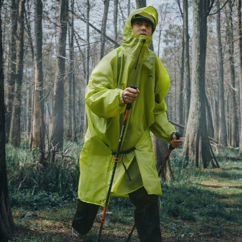 Дощовик-пончо легкий з рукавами Naturehike CNK2620FS011, L, зелений 2