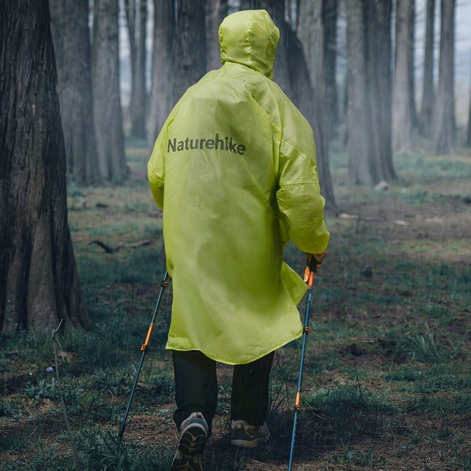 Дощовик-пончо легкий з рукавами Naturehike CNK2620FS011, L, зелений 3