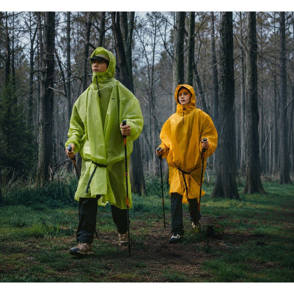 Дощовик-пончо легкий з рукавами Naturehike CNK2620FS011, L, помаранчево-червоний 4
