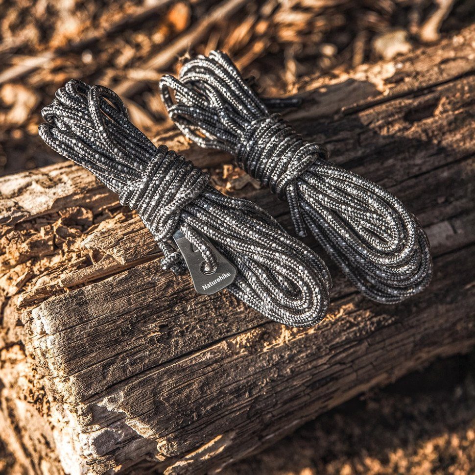 Мотузка туристична світловідбивна вітростійка Naturehike CNK2550PJ011, 4.5 м, 4 шт 4