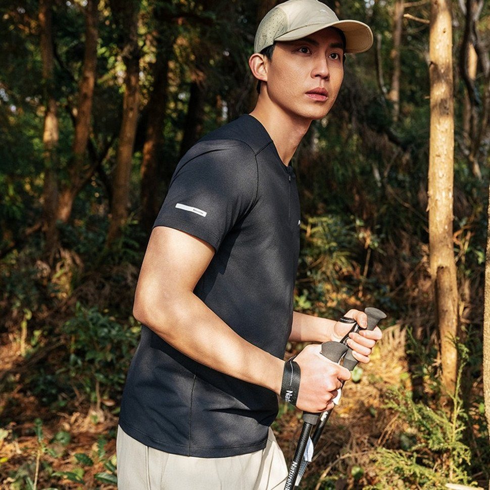 Футболка-поло чоловіча вологовідвідна Naturehike CYY2620FS011, XXL, чорний 4