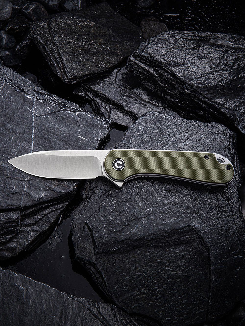 Ніж складаний кишеньковий Civivi Elementum, (7.5 см) D2 / G10 оливковий 8