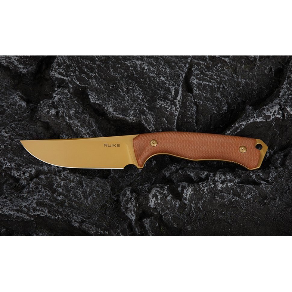 Ніж фіксований мисливський  Ruike F186-MN, (11.8 см) D2 / Micarta коричневий 11