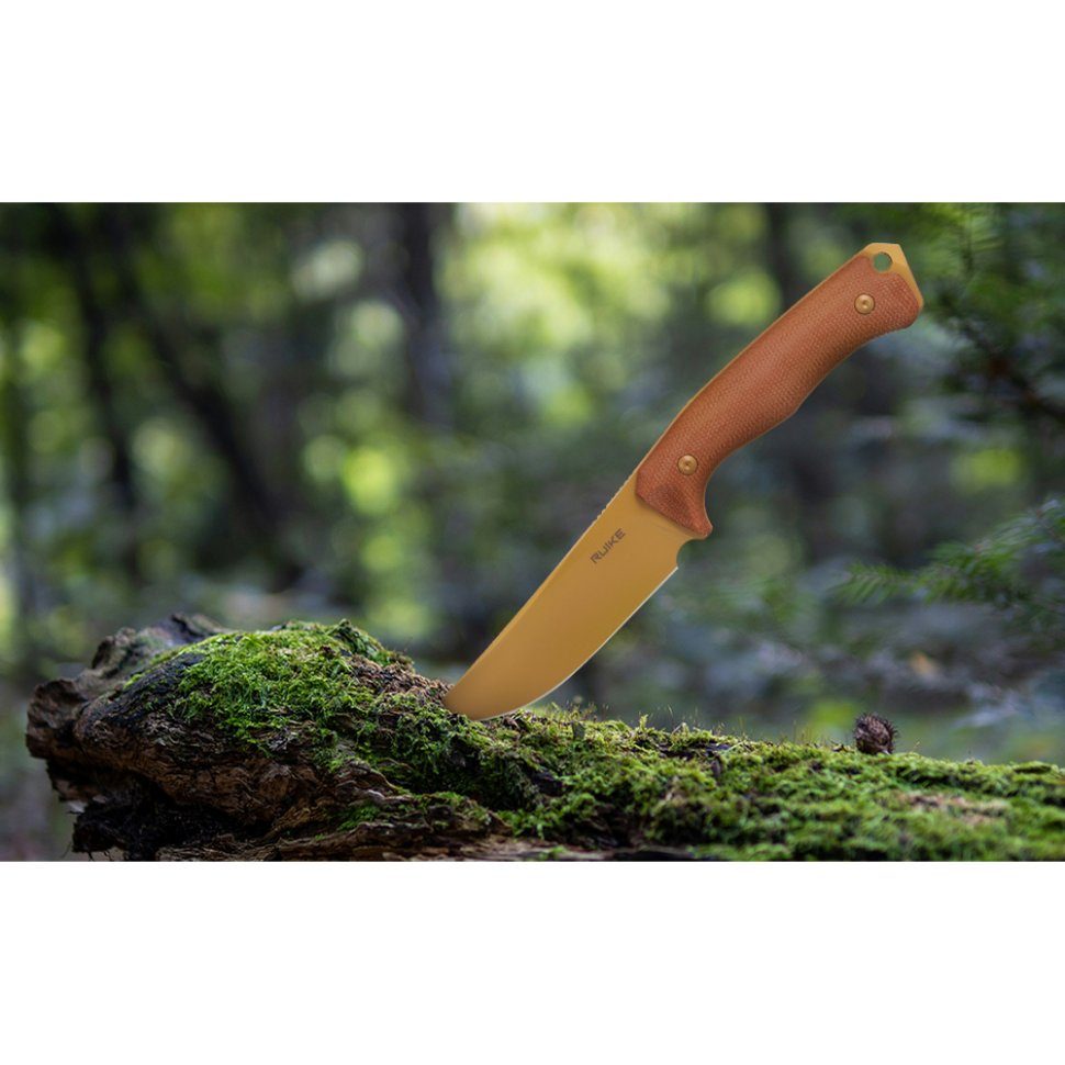 Ніж фіксований мисливський  Ruike F186-MN, (11.8 см) D2 / Micarta коричневий 10