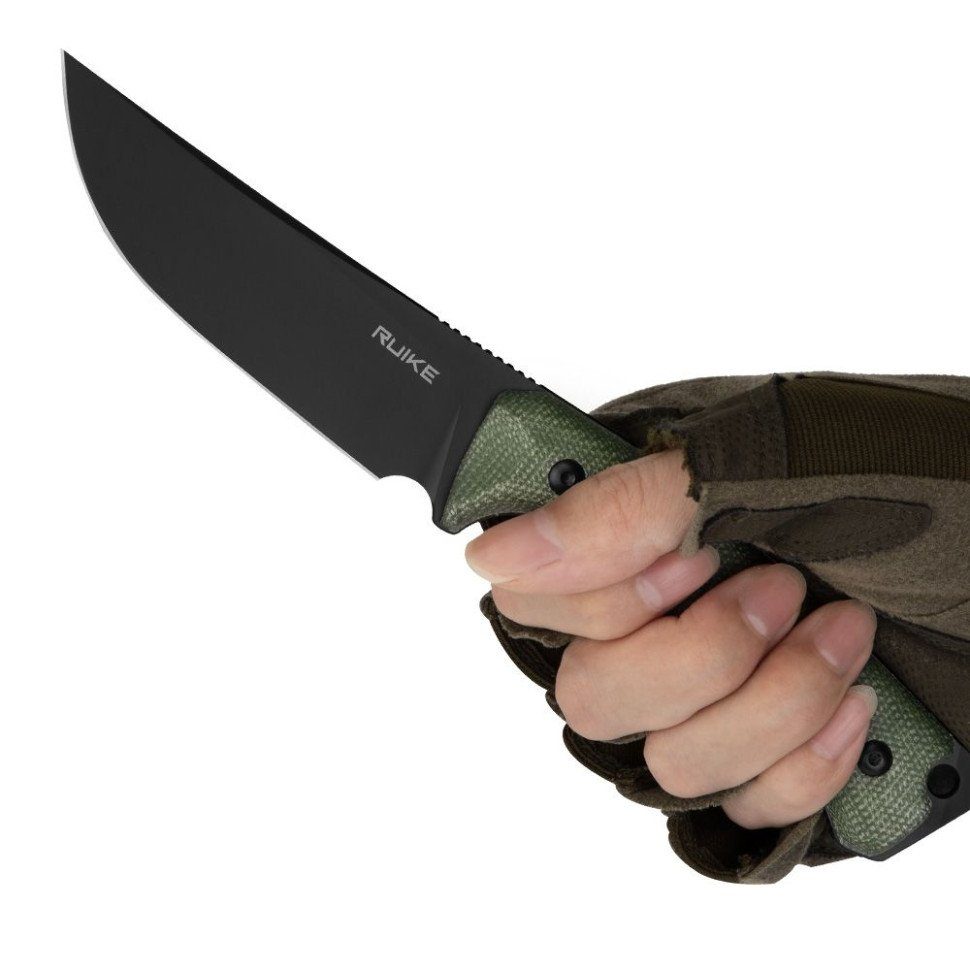 Ніж фіксований мисливський  Ruike F186-MG, (11.8 см) D2 / Micarta зелений 7