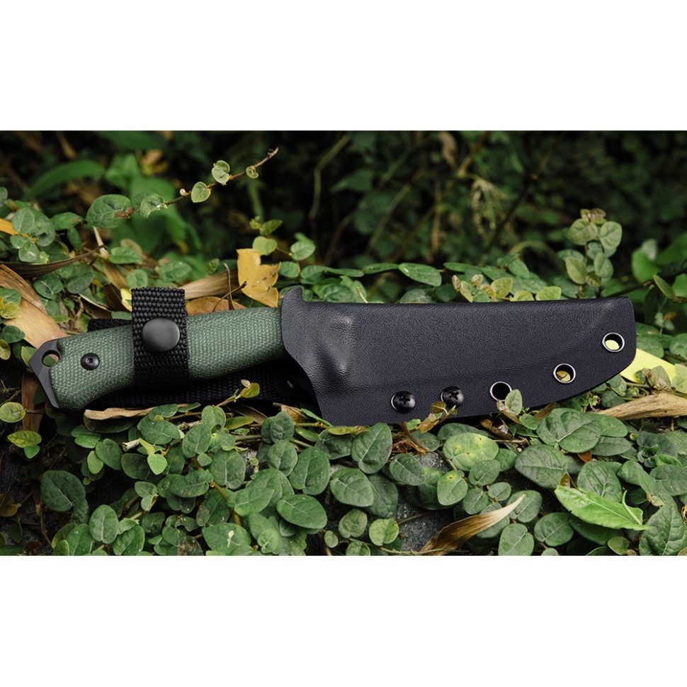 Ніж фіксований мисливський  Ruike F186-MG, (11.8 см) D2 / Micarta зелений 12