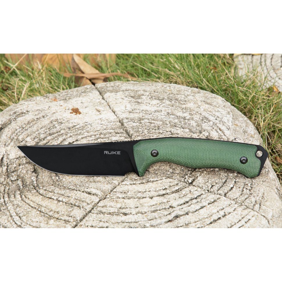 Ніж фіксований мисливський  Ruike F186-MG, (11.8 см) D2 / Micarta зелений 9