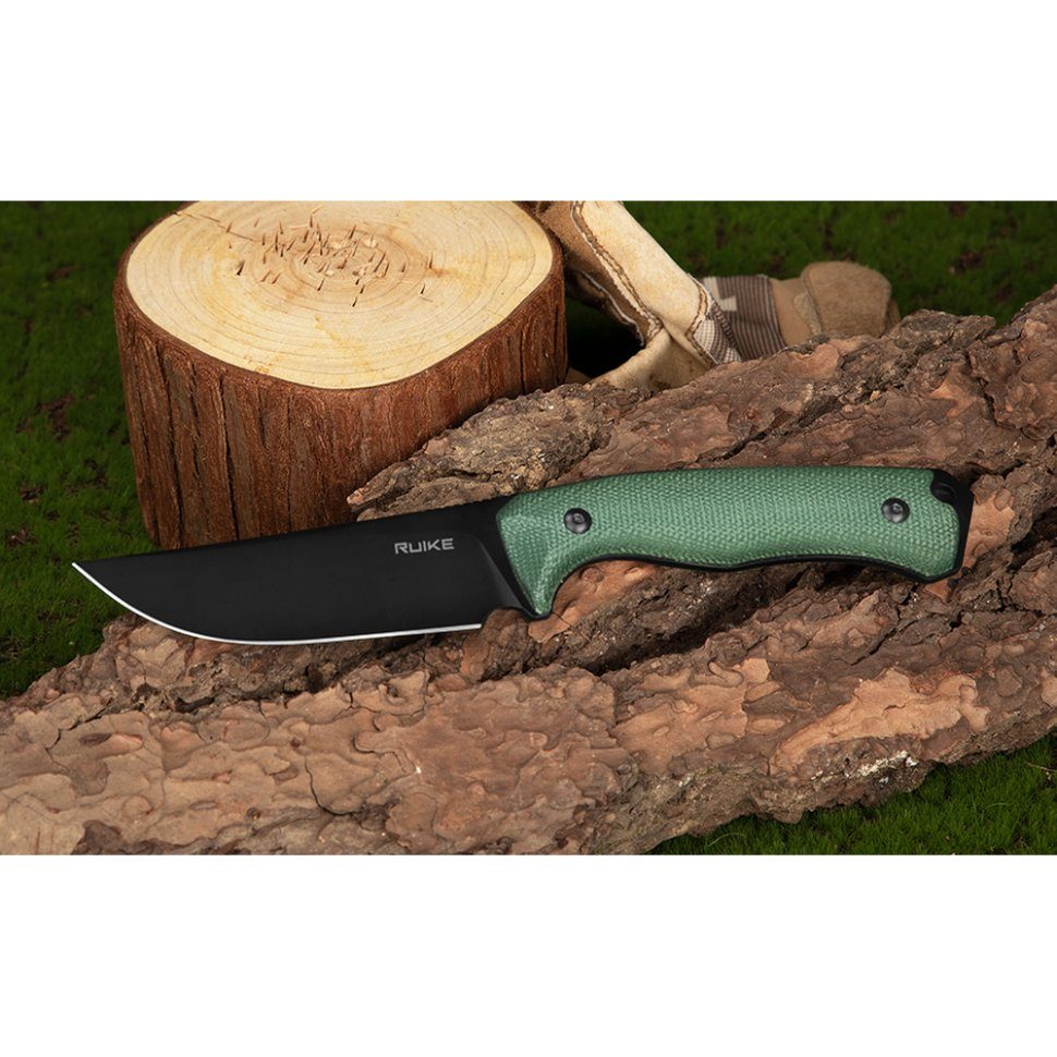 Ніж фіксований мисливський  Ruike F186-MG, (11.8 см) D2 / Micarta зелений 11