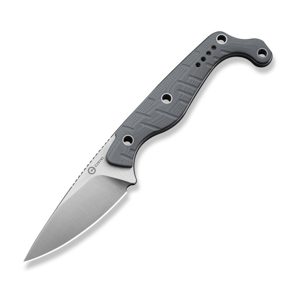 Ніж фіксований кишеньковий Civivi Sokn, (7.2 см) Nitro-V / G10 сірий з чохлом 3