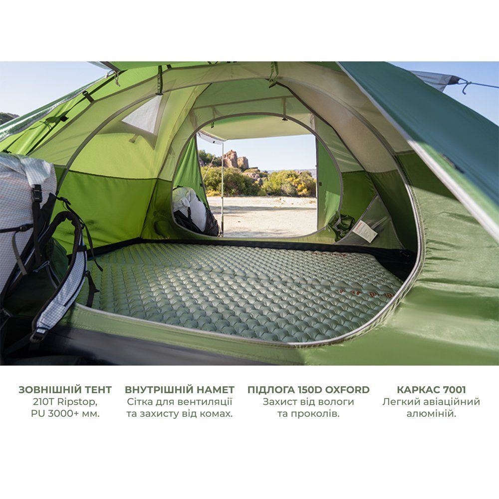 Намет тримісний Naturehike Bleik Series Tent CNK2550WS038, зелений 8