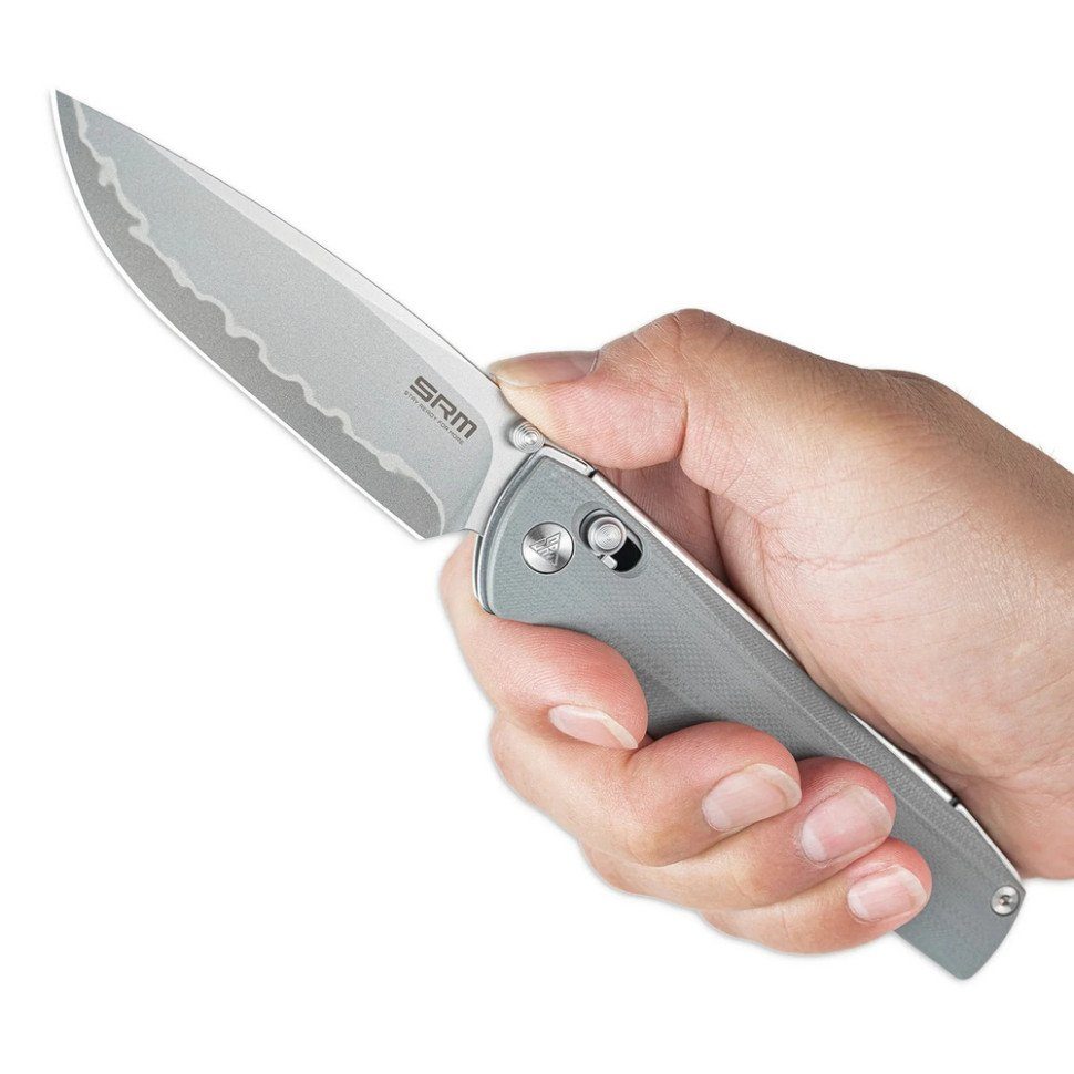 Ніж складаний туристичний SRM Terrier 258L-GK2 (9.3 см) 140Cr / G10 сірий 9