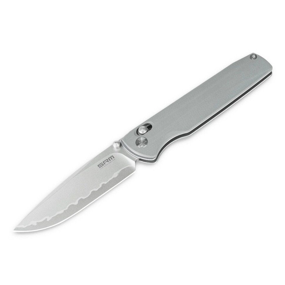 Ніж складаний туристичний SRM Terrier 258L-GK2 (9.3 см) 140Cr / G10 сірий 3