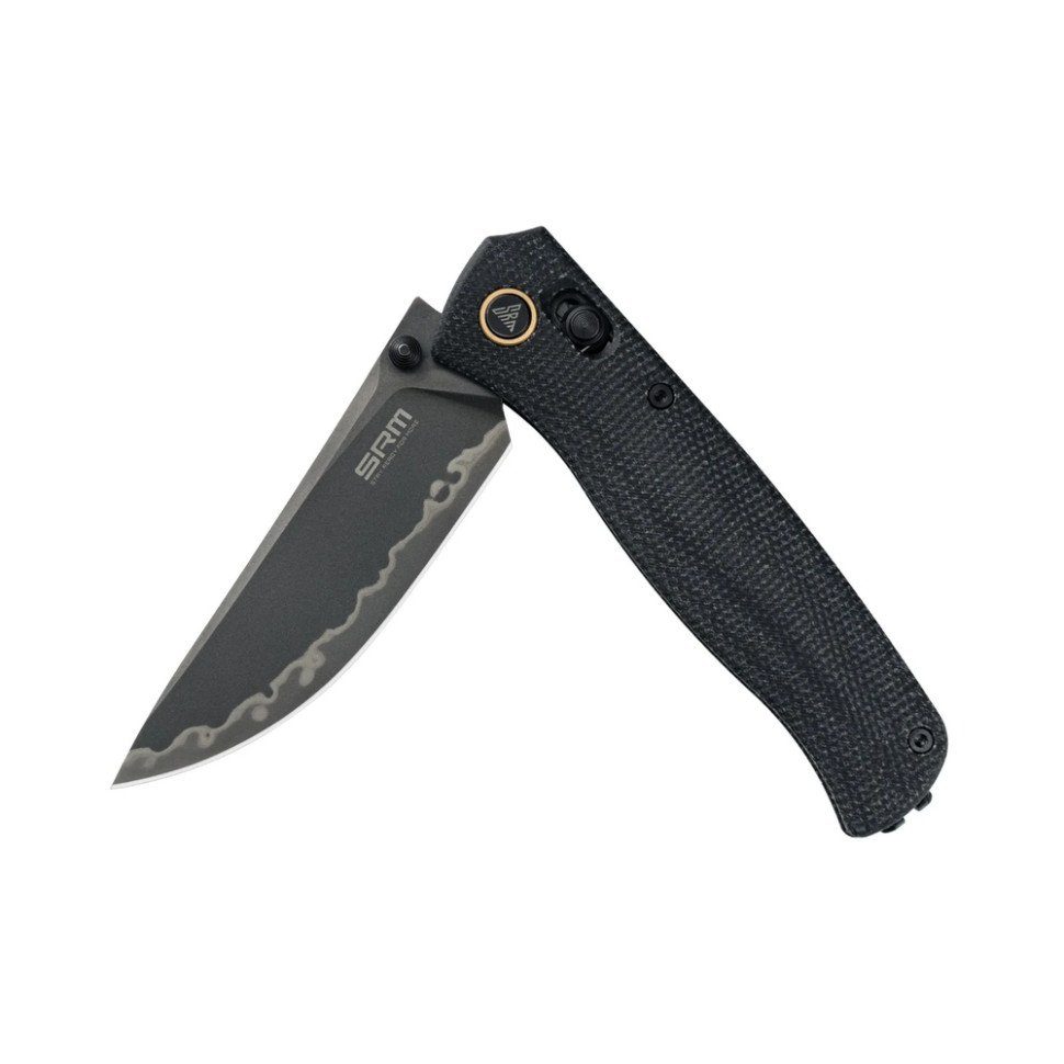 Ніж складаний туристичний SRM Medal 255L-MB3 (8.2 см) 140Cr / Micarta чорний 2