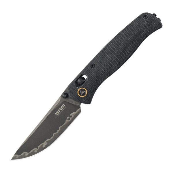 Ніж складаний туристичний SRM Medal 255L-MB3 (8.2 см) 140Cr / Micarta чорний
