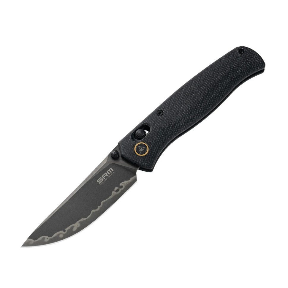 Ніж складаний туристичний SRM Medal 255L-MB3 (8.2 см) 140Cr / Micarta чорний 3