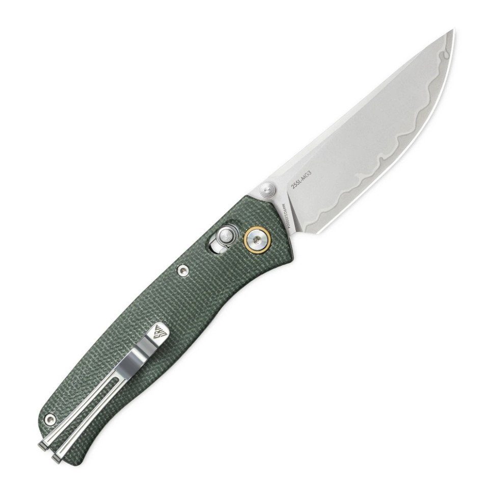 Ніж складаний туристичний SRM Medal 255L-MG3 (8.2 см) 140Cr / Micarta зелений 4