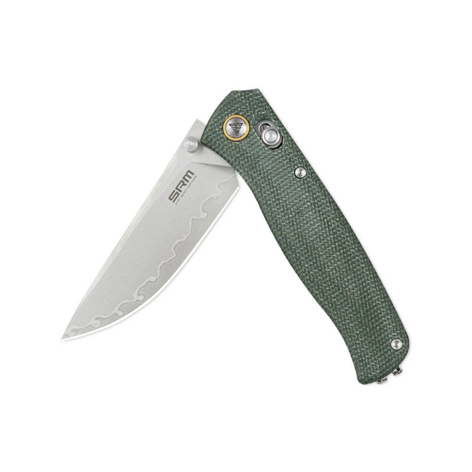 Ніж складаний туристичний SRM Medal 255L-MG3 (8.2 см) 140Cr / Micarta зелений 2