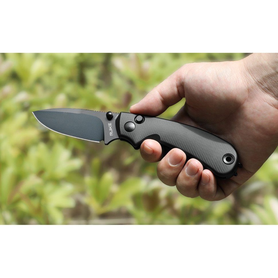 Ніж складаний кишеньковий Ruike P736-AB, (7.5 см) 14C28N / алюміній, чорний 9