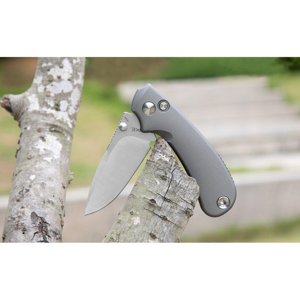 Ніж складаний кишеньковий Ruike P736-AK, (7.5 см) 14C28N / алюміній, сірий 8
